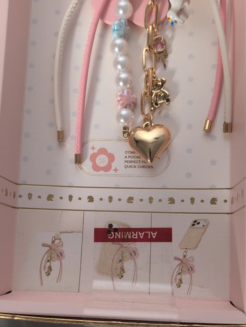 Artikl Pink Floral Bear Multi-use Phone Charm